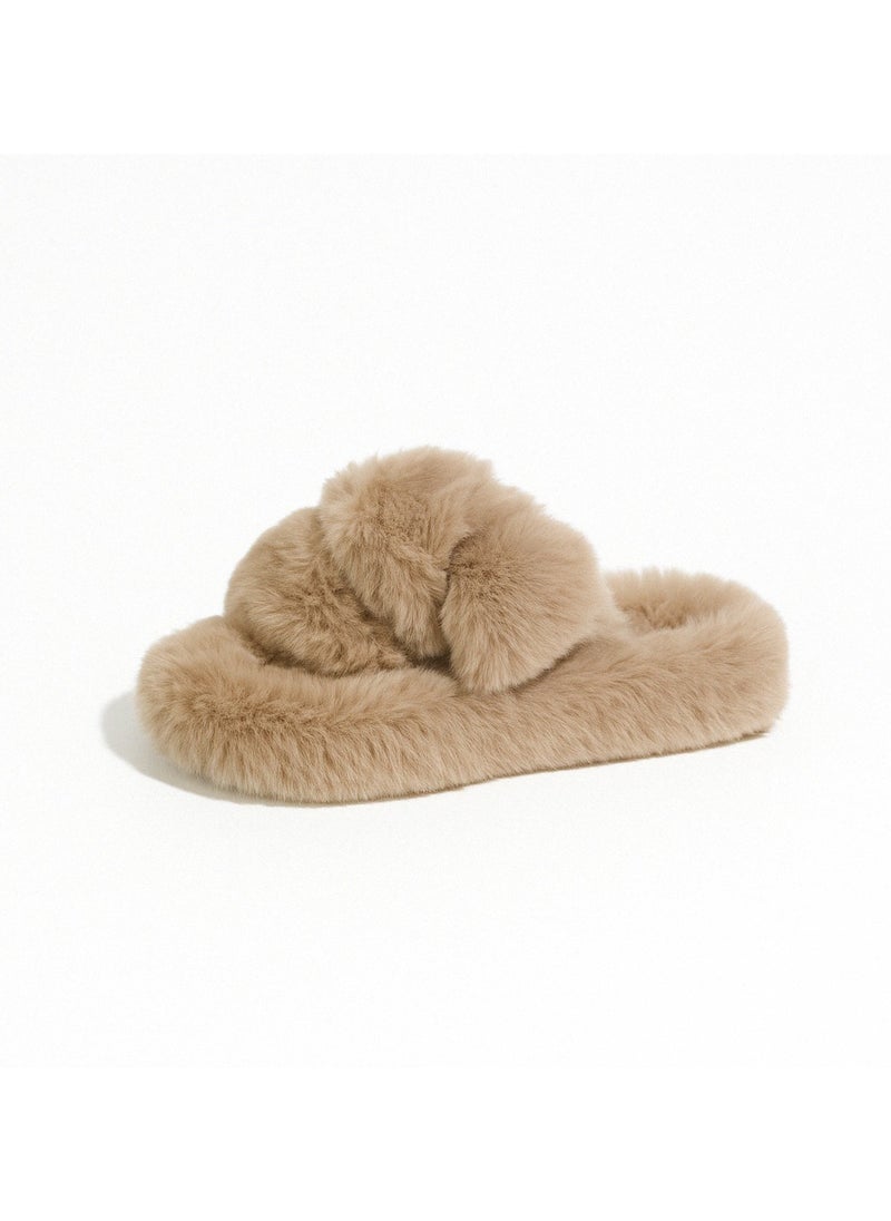 Monami Women’s Fluffy Home Slippers with Memory Foam | Open Toe Soft and Cozy House Shoes | Ultra-Warm Fuzzy Slippers for Indoor Comfort | Lightweight, Breathable, and Non-Slip Sole | Perfect for Bedroom, Living Room, Dorms, and Gifts for Women and Girls  - Image 1