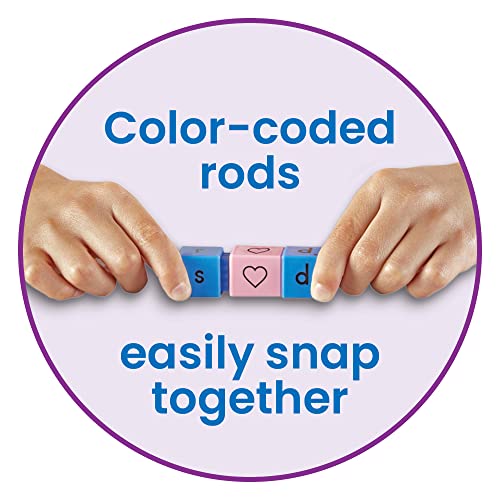 hand2mind Reading Rods Building Sight Words, Word Building Activities, Letter Blocks, Sight Words Kindergarten, CVC Words Spelling Toys, Reading Tools for Kids, Science of Reading Manipulatives - Image 3