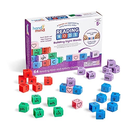 hand2mind Reading Rods Building Sight Words, Word Building Activities, Letter Blocks, Sight Words Kindergarten, CVC Words Spelling Toys, Reading Tools for Kids, Science of Reading Manipulatives - Image 1