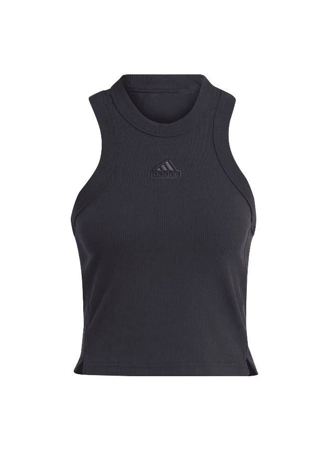 Adidas adidas W Lng Rib Top Black Training Tops 2XS
