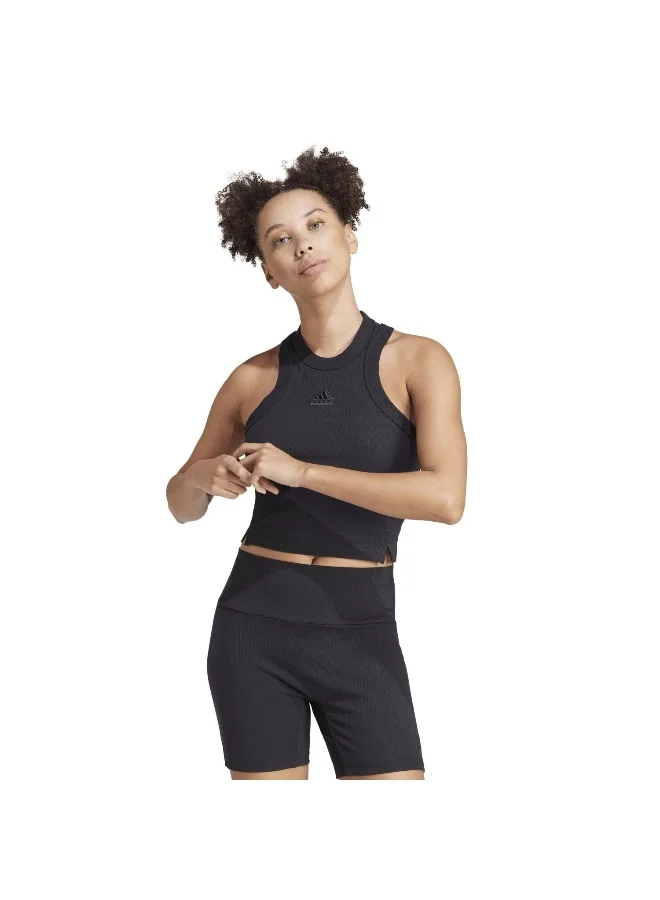 adidas بلوزة تدريب نسائية Rib Long Black مقاس 2XS