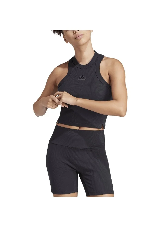adidas بلوزة تدريب نسائية Rib Long Black مقاس 2XS