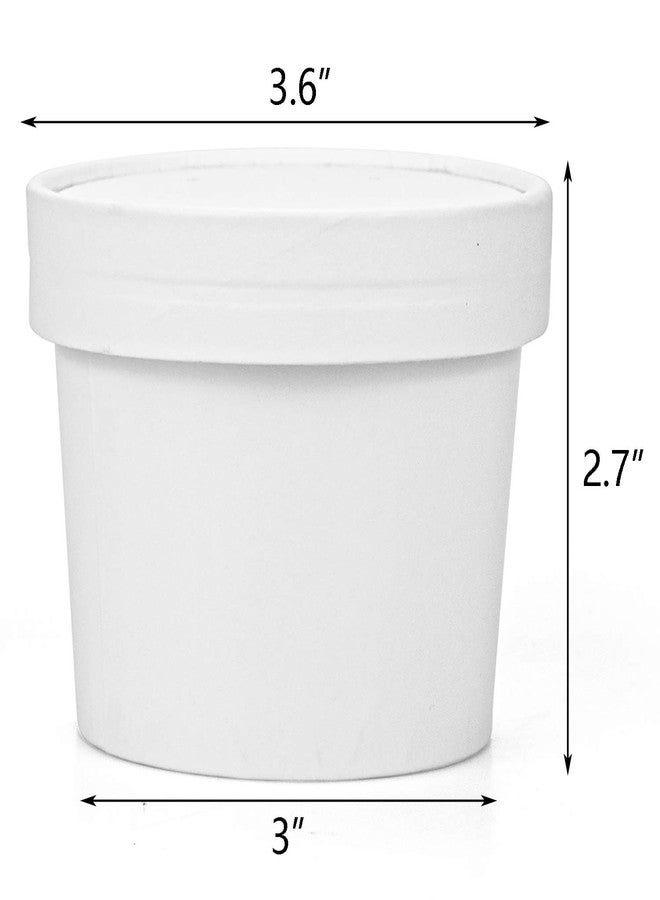 Hedume حزمة هيدوم 75 كوب آيس كريم مع 75 غطاء، 8 أونصات أطباق حلوى ورقية قابلة للاستخدام لمرة واحدة للطعام الساخن والبارد، حساء، سونداي، زبادي مثلج - Image 4