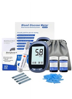 Goldfish Blood Glucose Monitoring System Blood Glucose Tester Equipped With 50 Blood Glucose Test Strips, 50 Blood Collection Needles, 1 Blood Collection Device Fully Automatic Portable Blood Glucose Monitoring System Diabetes Test Kit Password-Free Blood Glucose Meter Large Display  - Image 1