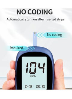 Goldfish Blood Glucose Monitoring System Blood Glucose Tester Equipped With 50 Blood Glucose Test Strips, 50 Blood Collection Needles, 1 Blood Collection Device Fully Automatic Portable Blood Glucose Monitoring System Diabetes Test Kit Password-Free Blood Glucose Meter Large Display  - Image 3