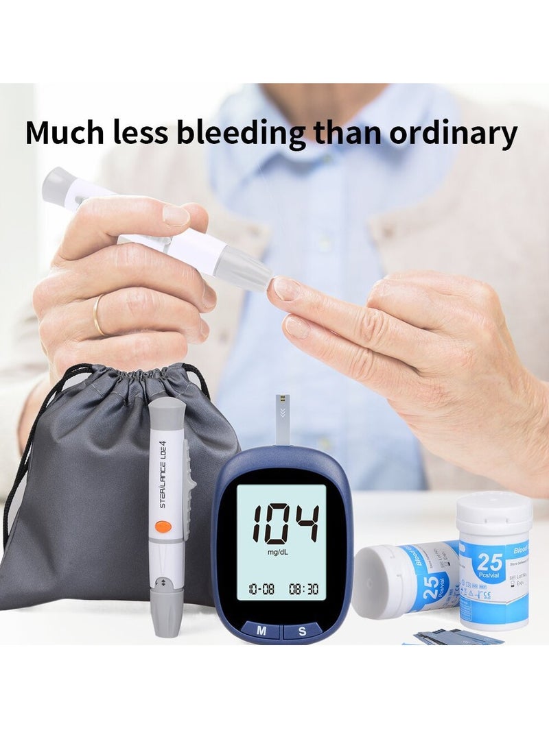 Goldfish Blood Glucose Monitoring System Blood Glucose Tester Equipped With 50 Blood Glucose Test Strips, 50 Blood Collection Needles, 1 Blood Collection Device Fully Automatic Portable Blood Glucose Monitoring System Diabetes Test Kit Password-Free Blood Glucose Meter Large Display  - Image 5