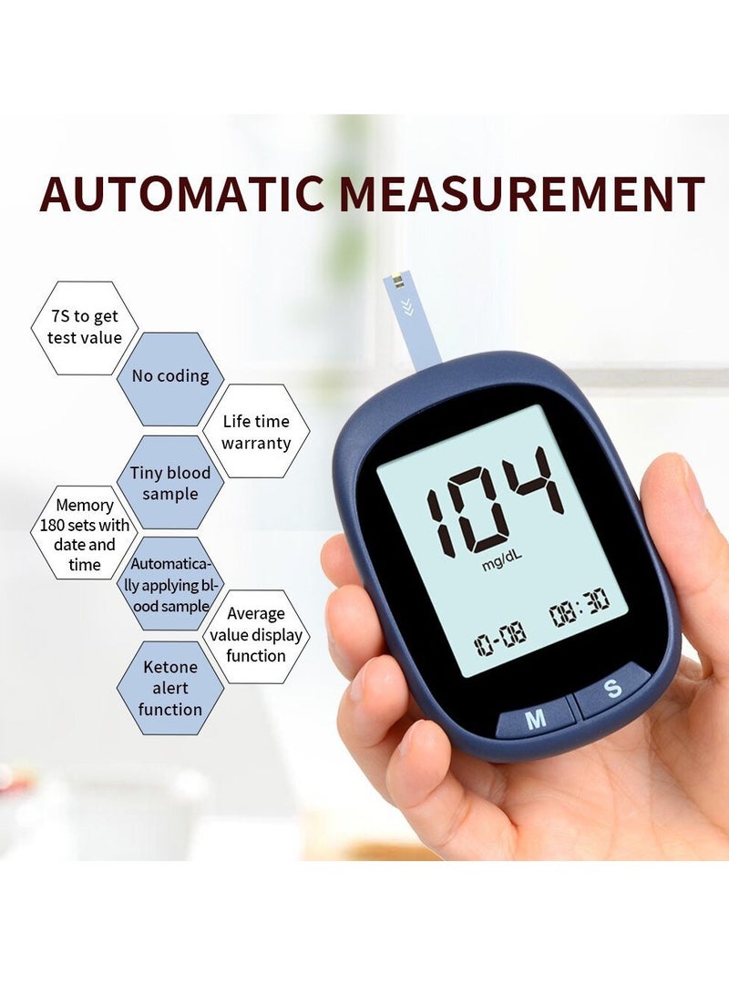 Goldfish Blood Glucose Monitoring System Blood Glucose Tester Equipped With 50 Blood Glucose Test Strips, 50 Blood Collection Needles, 1 Blood Collection Device Fully Automatic Portable Blood Glucose Monitoring System Diabetes Test Kit Password-Free Blood Glucose Meter Large Display  - Image 4