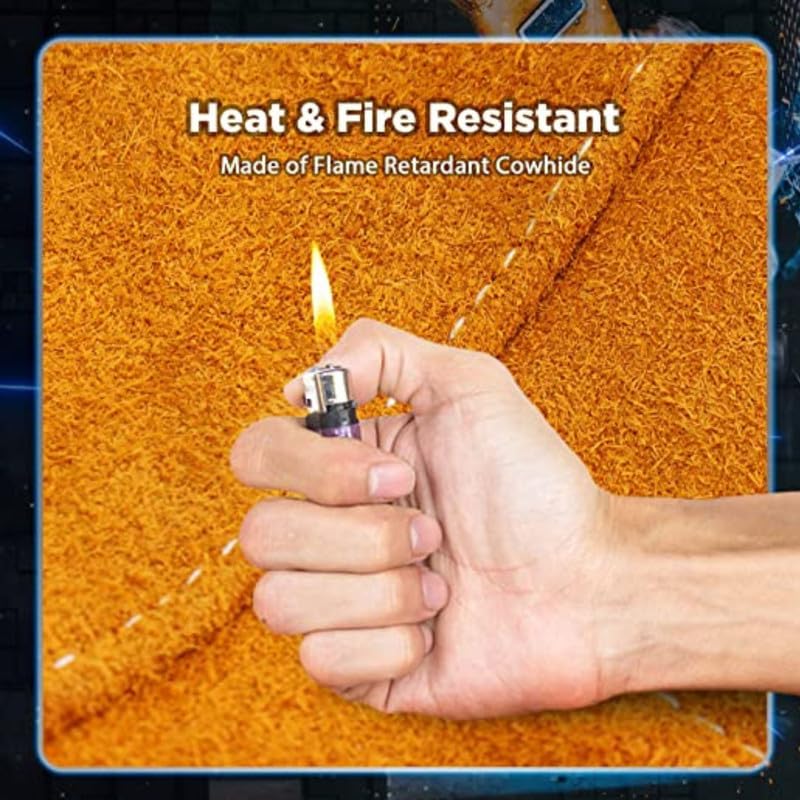 Efficacy Welding Leather Apron 35 x 24 Inch Yellow | Heat & Flame Resistant Safety Apron | Adjustable Protective Apron for Welding, Workshop, Industrial & Fabrication Work - Image 4