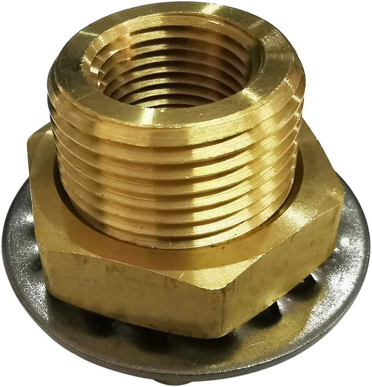 Legines Brass Pipe Fitting, Bulkhead Coupling Tank Fitting, 3/8" NPT Female, 1.31" Length (Pack of 2) - Image 5