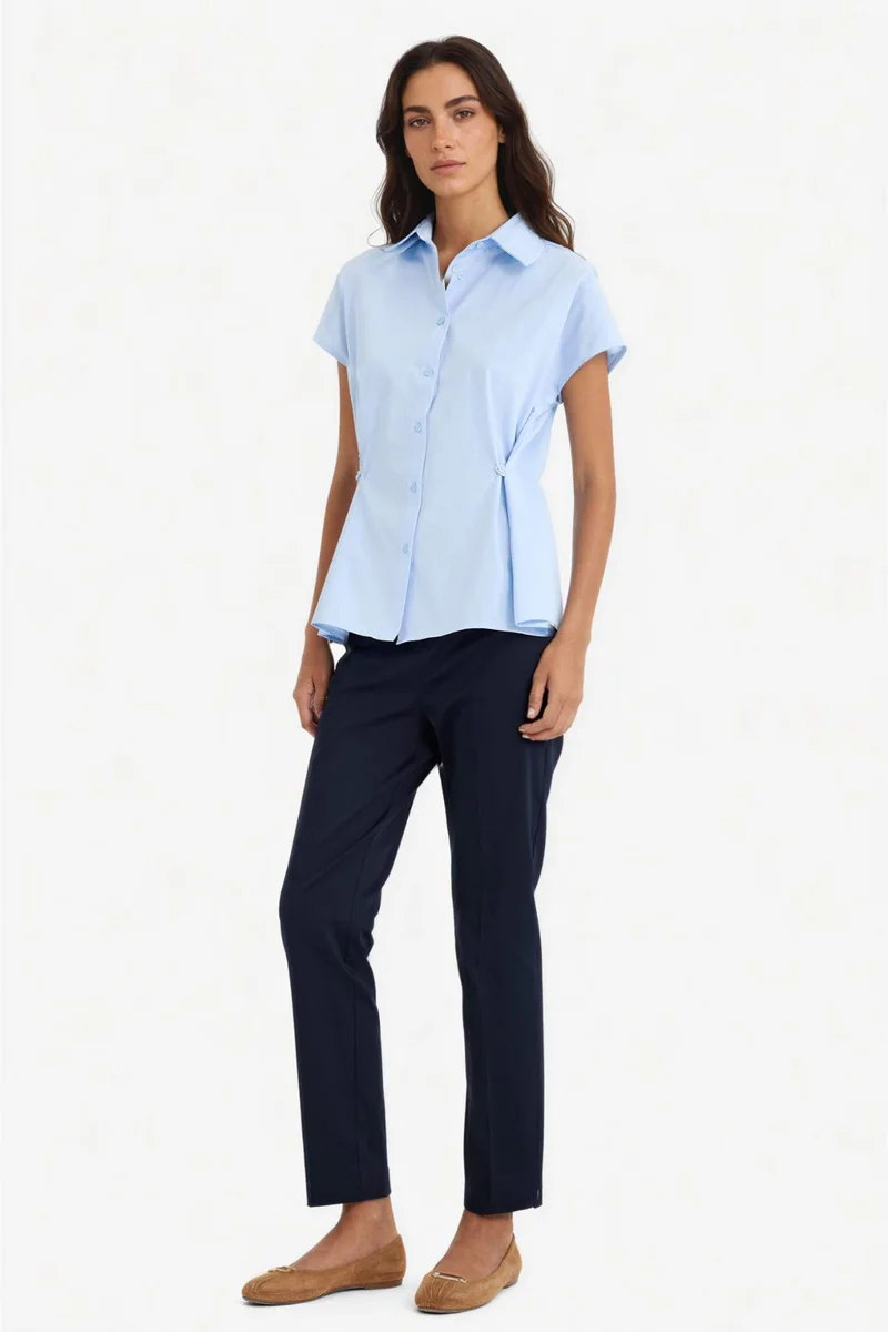 Defacto Cigarette Normal Waist Straight Leg Satin Trousers