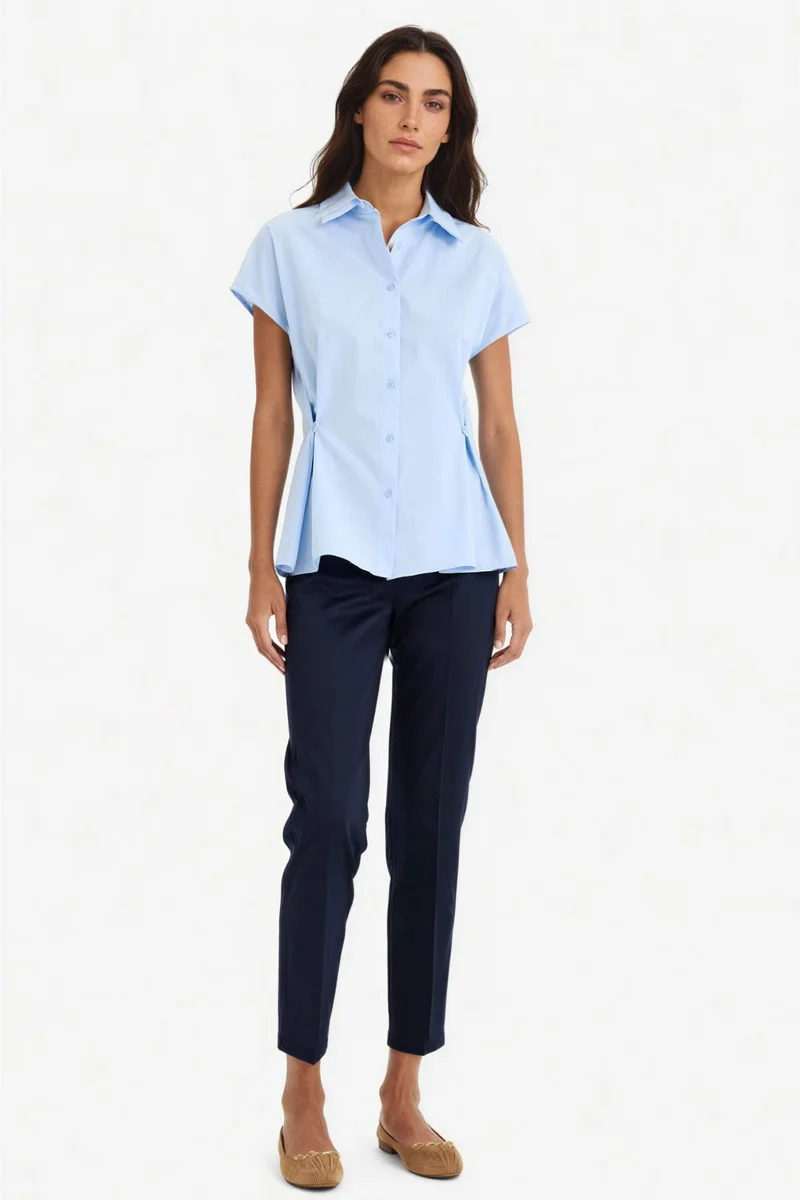 Defacto Cigarette Normal Waist Straight Leg Satin Trousers