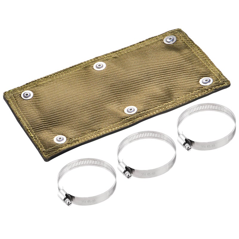 Racewill Titanium Pipe Shield 6 x 12 Exhaust Heat Shield Twolayer Material Design Heat Protection up to 1350F Protects Heat Sensitive Components Hoses Lines and Electrical Wiring
