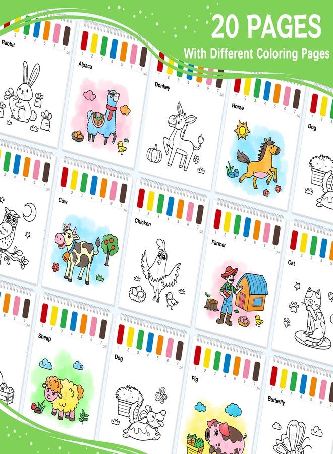 SOCOLER Paint with Water Coloring Books for Toddlers,Farm Theme Mess Free Watercolor Painting Papers for Kids Water Color Paint Kit Art Craft Birthday Gift for Ages 1-3, 4-8 - Image 2