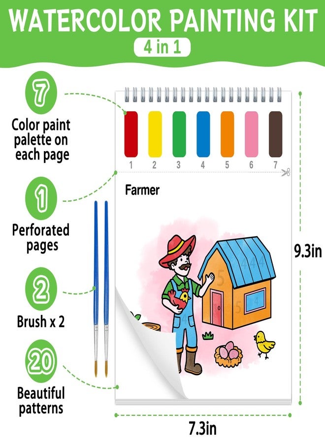 SOCOLER Paint with Water Coloring Books for Toddlers,Farm Theme Mess Free Watercolor Painting Papers for Kids Water Color Paint Kit Art Craft Birthday Gift for Ages 1-3, 4-8 - Image 5