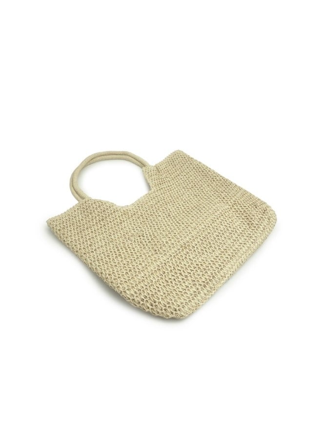 HaILYS - Elegant Beige Woven Tote Bag - Image 1