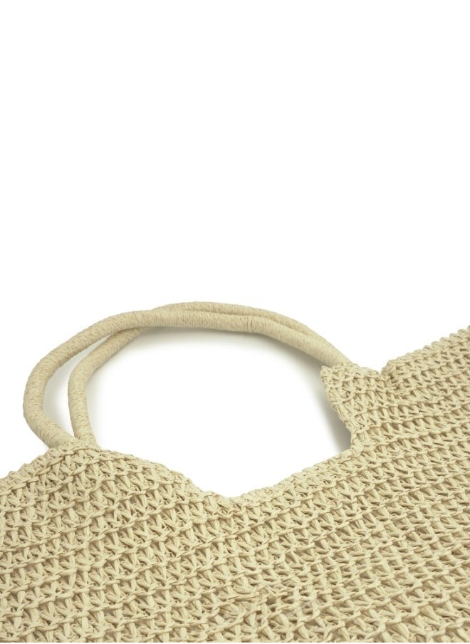 HaILYS - Elegant Beige Woven Tote Bag - Image 1