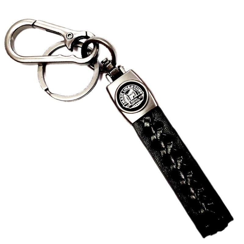 Maple Premium Leather & Metal Keychain Compatible with Royal Enfield/Bullet/Bike/Car Stylish KeyRing Hook Antique Made Like Gun for Men Women - Image 1