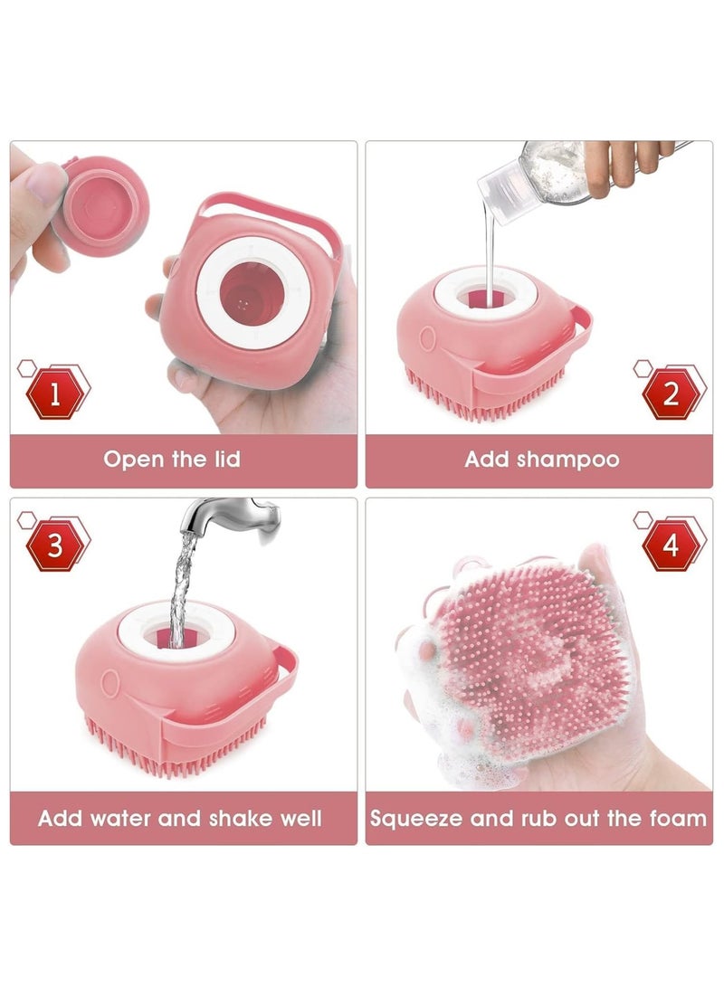 Pet Dog Bath Brush Soft Silicone Comb Pet Grooming Brush Silicone Massage Brush Hair Fur Grooming & Cleaning Brush - Image 3