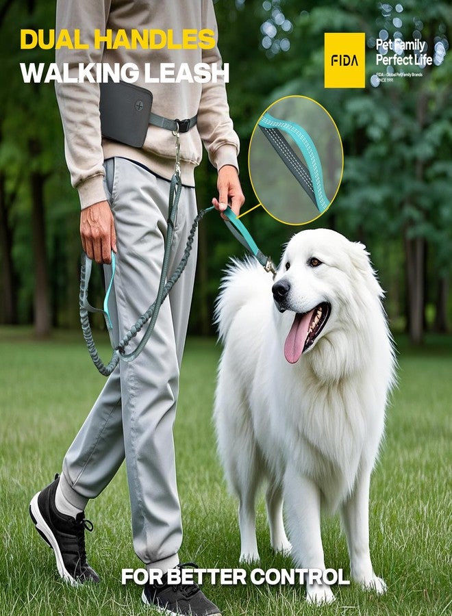 Fida 3-in-1 Hands Free Dog Leash with Zipper Pouch, Bungee & Reflective Straps - Adjustable 5-8ft Crossbody/Waist Running Leash for Dogs, Detachable Traffic Handle for Safe Walking & Jogging - Image 3