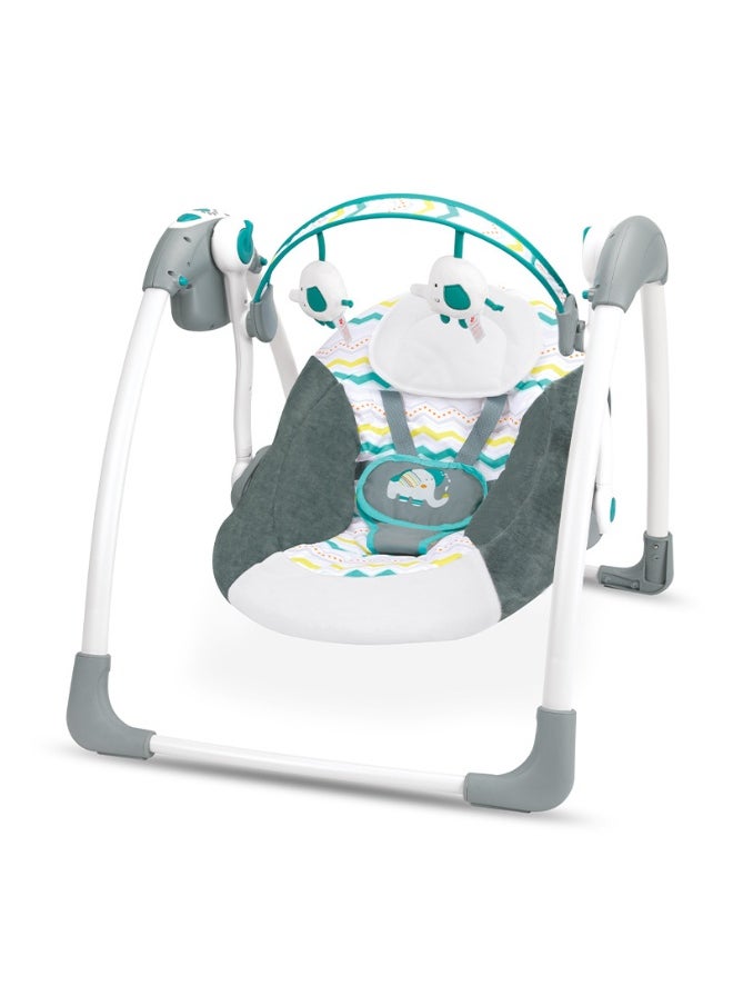 Generic - Baby Automatic Swing With Music, 5 Speeds, 7 Fun Melodies, Breathable Fabric And 2 Plush Toys, Newborn To Toddler, Upto 11 Kg - Image 1