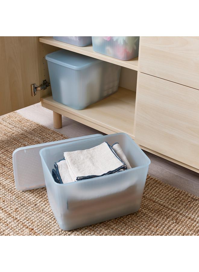 erorex Storage Box With Lid, Transparent Grey-Blue, 24X36X23 Cm/14.5 L - Image 2
