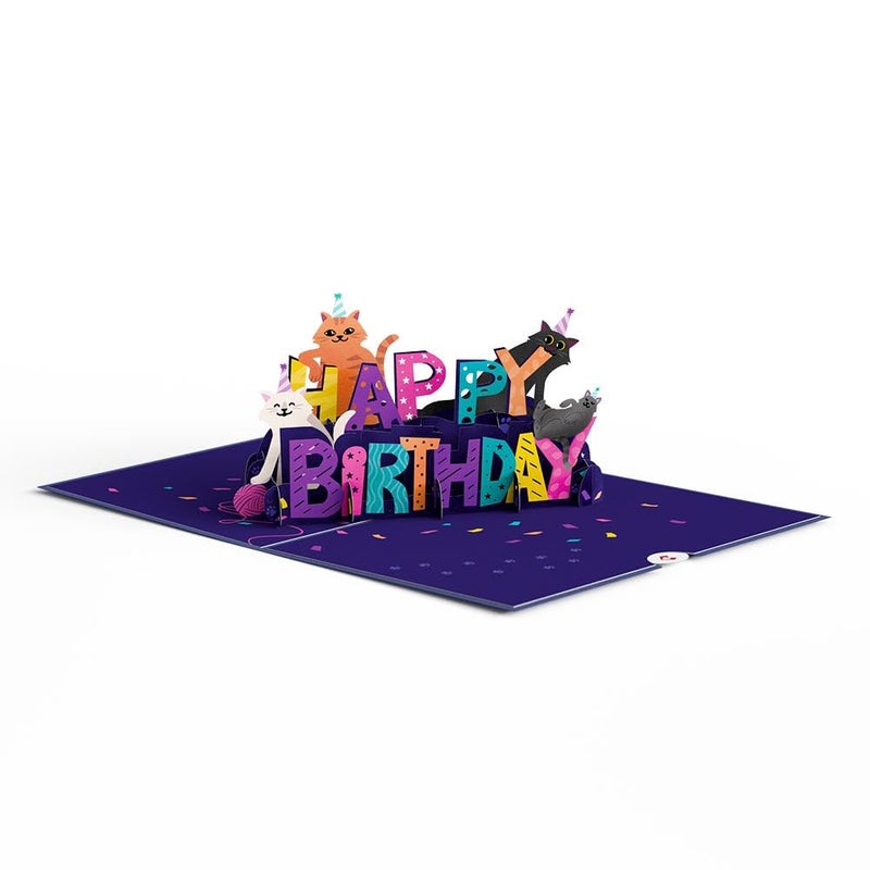 Lovepop Birthday Pop-Up Card for Her, Him, Men, Women - 3D Animal Greeting Cards - Purrfect Birthday - 5" x 7" - Blank Notecard & Envelope Included - Image 4