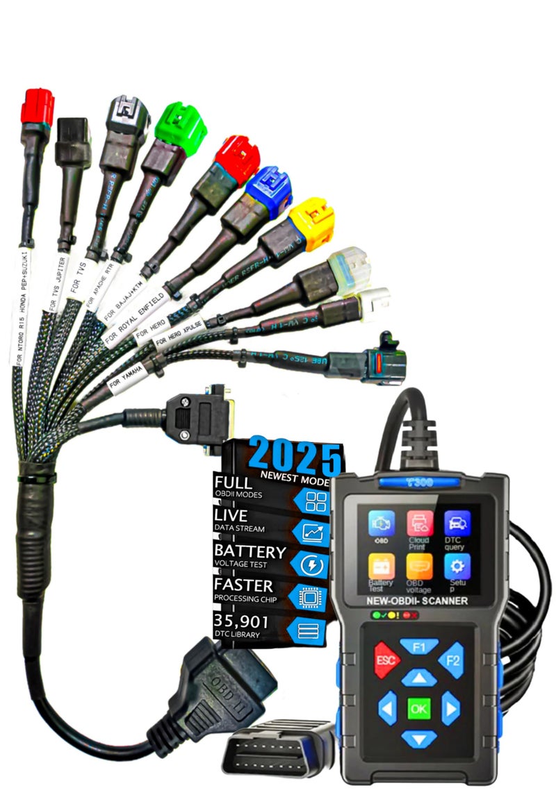 DANLITE TOOLS TECHNICIAN BS6-BS7 Bike Scanning with New Apdated T300 OBD-II Sacnner Fast Connectivity Work - Image 1