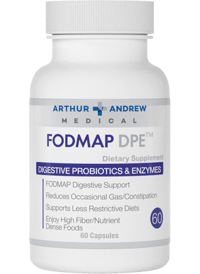 Arthur Andrew Medical فودماب دي بي، بروبيوتيك إنزيمات هضمية، تخفيف لتحمل فودماب والأطعمة القابلة للتخمر بشكل كبير، نباتي، غير معدل وراثيًا، 60 كبسولة - Image 1