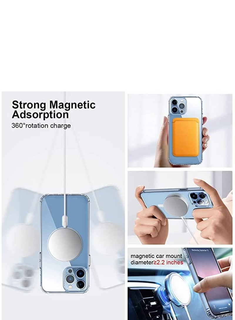 IPhone 14 Pro Magnetic Case Compatible with Magsafe Slim Thin Yellowing Resistant Shock Absorption Anti-Scratch Transparent Case Compatible with iPhone 14 Pro 6.1 inch - Image 2