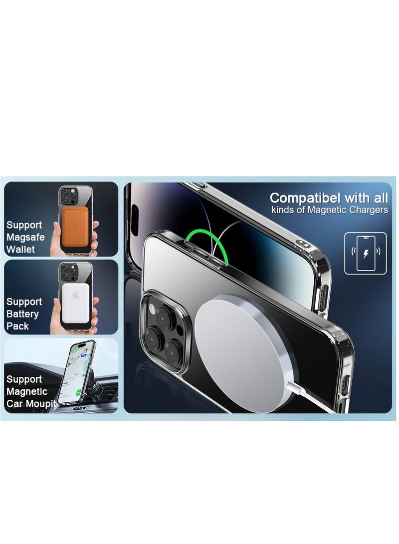 IPhone 14 Pro Magnetic Case Compatible with Magsafe Slim Thin Yellowing Resistant Shock Absorption Anti-Scratch Transparent Case Compatible with iPhone 14 Pro 6.1 inch - Image 5