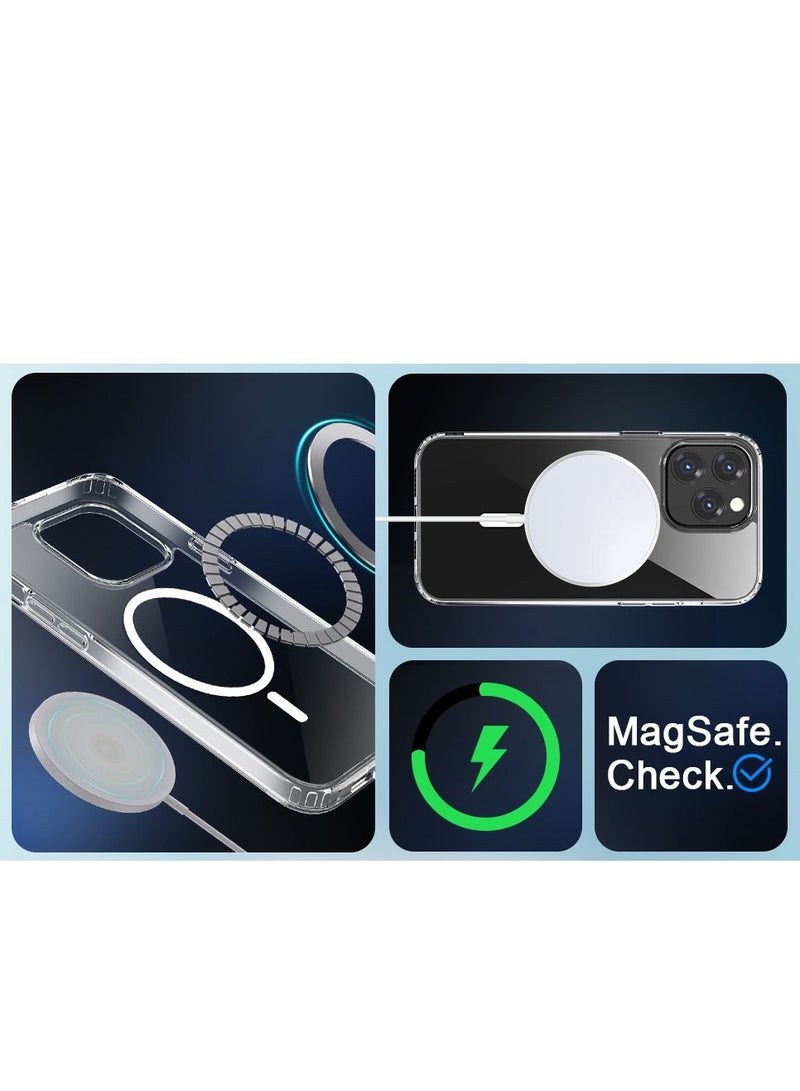 IPhone 14 Pro Magnetic Case Compatible with Magsafe Slim Thin Yellowing Resistant Shock Absorption Anti-Scratch Transparent Case Compatible with iPhone 14 Pro 6.1 inch - Image 4