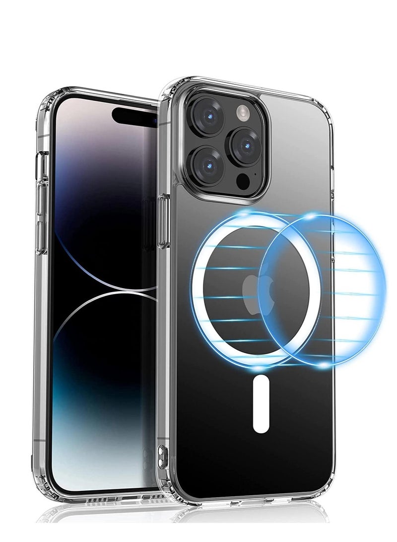 IPhone 14 Pro Magnetic Case Compatible with Magsafe Slim Thin Yellowing Resistant Shock Absorption Anti-Scratch Transparent Case Compatible with iPhone 14 Pro 6.1 inch - Image 1