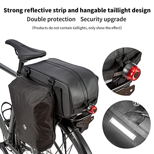HuiJuKeJi Bike Rear Cargo Rack Bags 3-in-1 Multifuction Bicycle Trunk 26L Storage Pannier Saddle Bag with Reflective Strips Waterproof Travel Accessories Expandable Luggage Trunk Bag For Cycling - Image 4