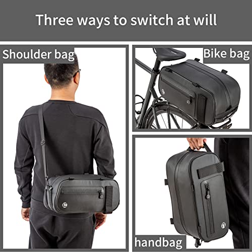 HuiJuKeJi Bike Rear Cargo Rack Bags 3-in-1 Multifuction Bicycle Trunk 26L Storage Pannier Saddle Bag with Reflective Strips Waterproof Travel Accessories Expandable Luggage Trunk Bag For Cycling - Image 3