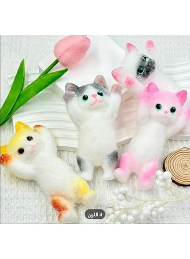 Large Anti-Stress Cat Toy Cute Cartoon Cat Design Soft and Flexible Squeeze Toy for Anxiety Relief (Color: [Insert Color Here, Example: Grey/White or Pink/White]) 1pc - Image 1