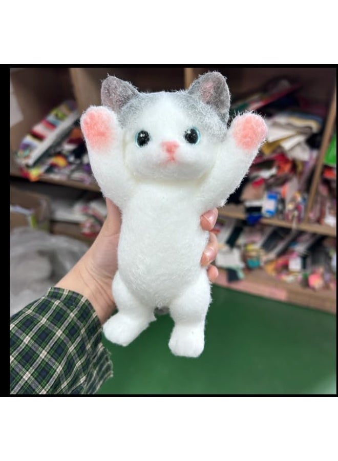Large Anti-Stress Cat Toy Cute Cartoon Cat Design Soft and Flexible Squeeze Toy for Anxiety Relief (Color: [Insert Color Here, Example: Grey/White or Pink/White]) 1pc - Image 4