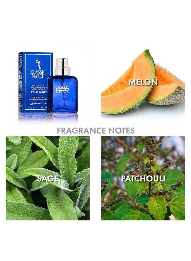 PB ParfumsBelcam مباراة كلاسيكية، نسختنا من عطر بديل مصمم بخاخ أو دو تواليت، 2.5 أونصة سائلة - Image 4