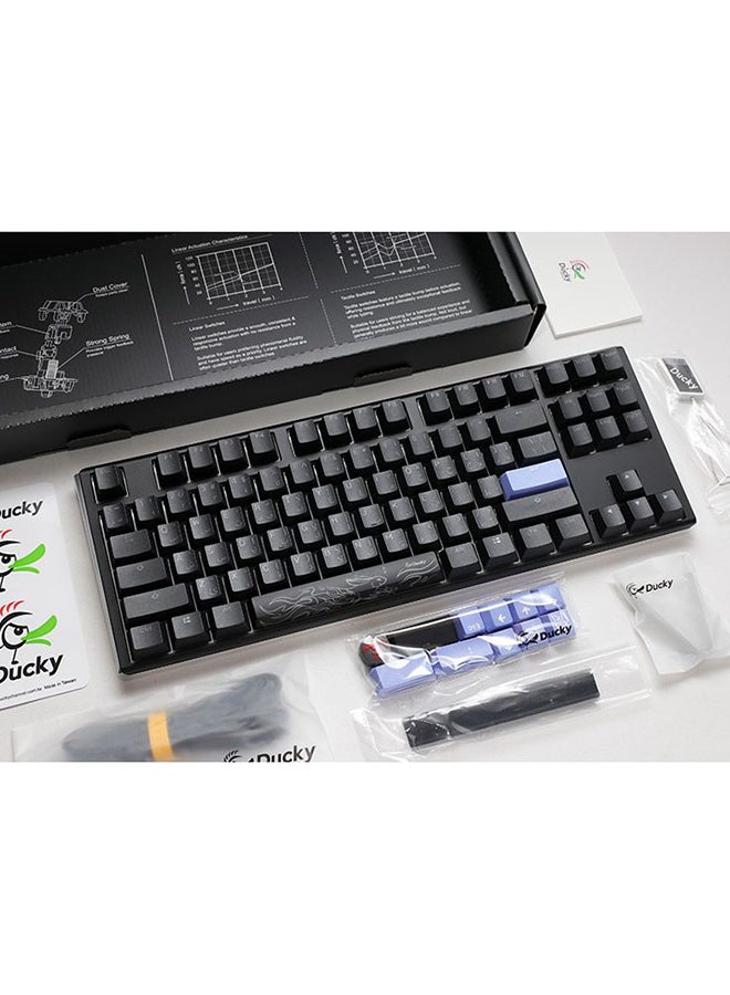 داكي لوحة مفاتيح ميكانيكية Ducky One 3 كلاسيكية باللون الأسود TKL 80% مع مفاتيح حمراء - - Image 5