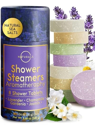 O Naturals - Shower Steamers Aromatherapy - Birthday Gifts for Women and Men - Shower Bombs Aromatherapy, Spa Day Essentials, Relaxation Spa Gifts - Self Care Galentines Gifts (Lavender 8 Count) - Image 1