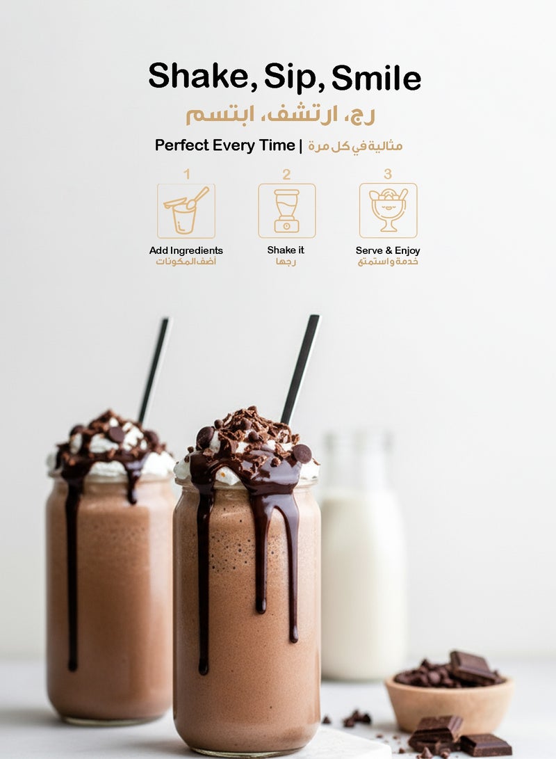 LePRESSO Commercial Milkshake Maker Stainless Steel Electric Drink Mixer Shake Machine Smoothie Milk Ice Cream Blender for Home or Business / Dual Gear Speed Control / Cup Capacity 750ml / Speed 15000RPM - Silver - Image 3