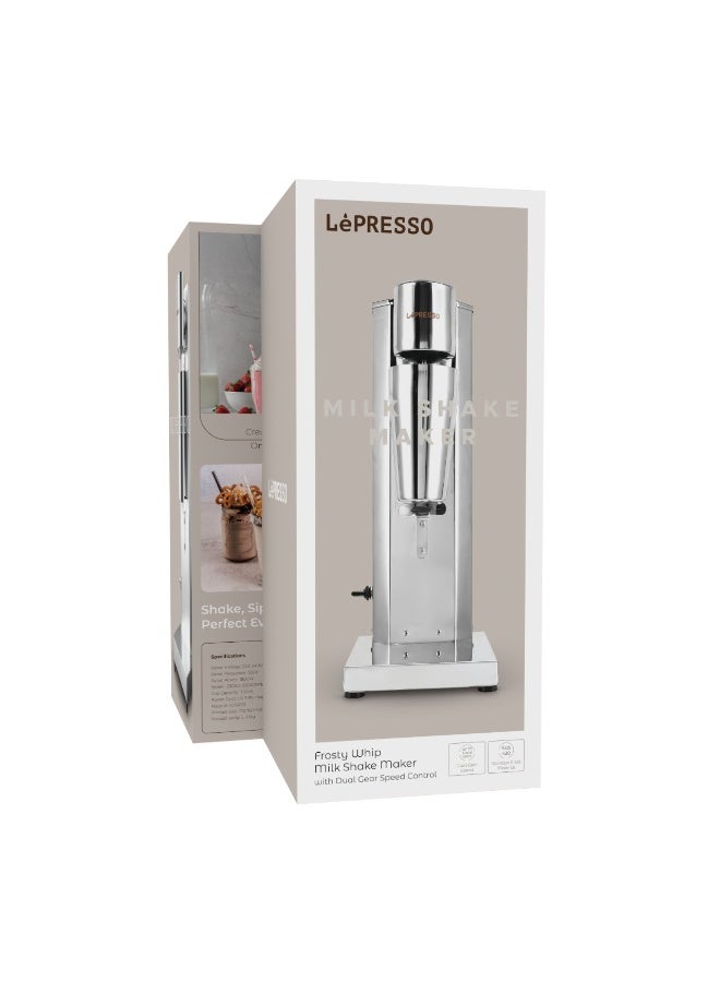 LePRESSO Commercial Milkshake Maker Stainless Steel Electric Drink Mixer Shake Machine Smoothie Milk Ice Cream Blender for Home or Business / Dual Gear Speed Control / Cup Capacity 750ml / Speed 15000RPM - Silver - Image 5