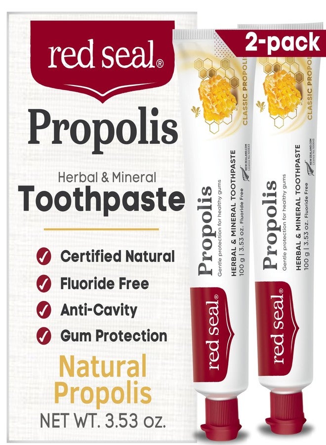 Red Seal Propolis Herbal & Mineral Natural Toothpaste - Fluoride Free, Organic, NATRUE Certified Natural- Supports Natural Gum Health and Oral Hygiene, Prevents Plaque, Vegan, Cruelty-Free (2) - Image 1
