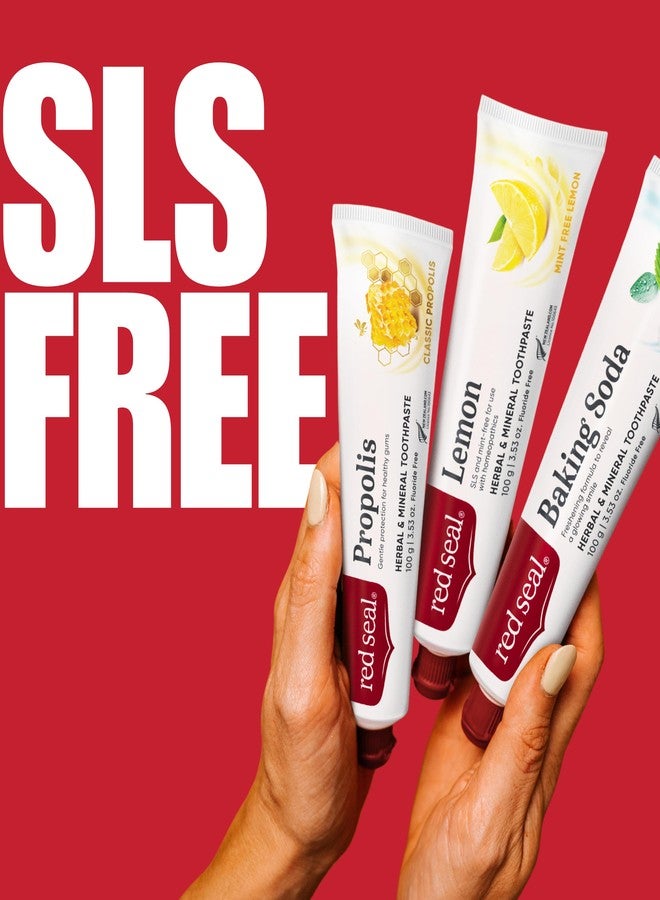 Red Seal Propolis Herbal & Mineral Natural Toothpaste - Fluoride Free, Organic, NATRUE Certified Natural- Supports Natural Gum Health and Oral Hygiene, Prevents Plaque, Vegan, Cruelty-Free (2) - Image 3