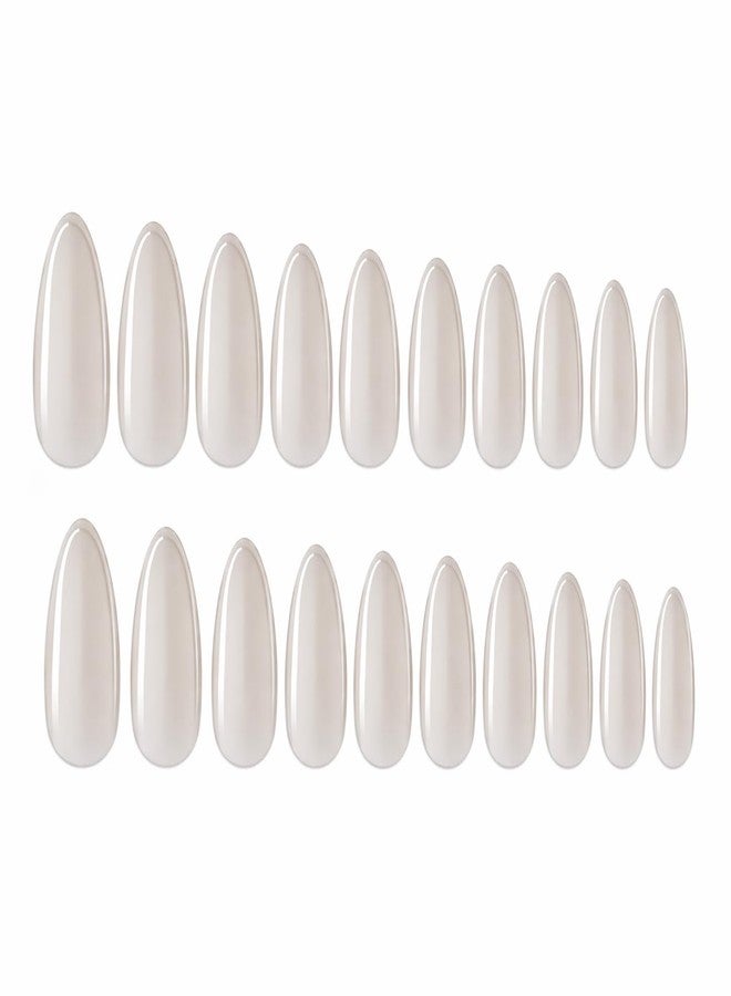 ADOERE 550 Pcs Medium Almond Nail Tips, Natural Color, Pre-shaped Soft Gel, Clear Press on False Tips, Almond Shape (Medium Almond Natural) - Image 3