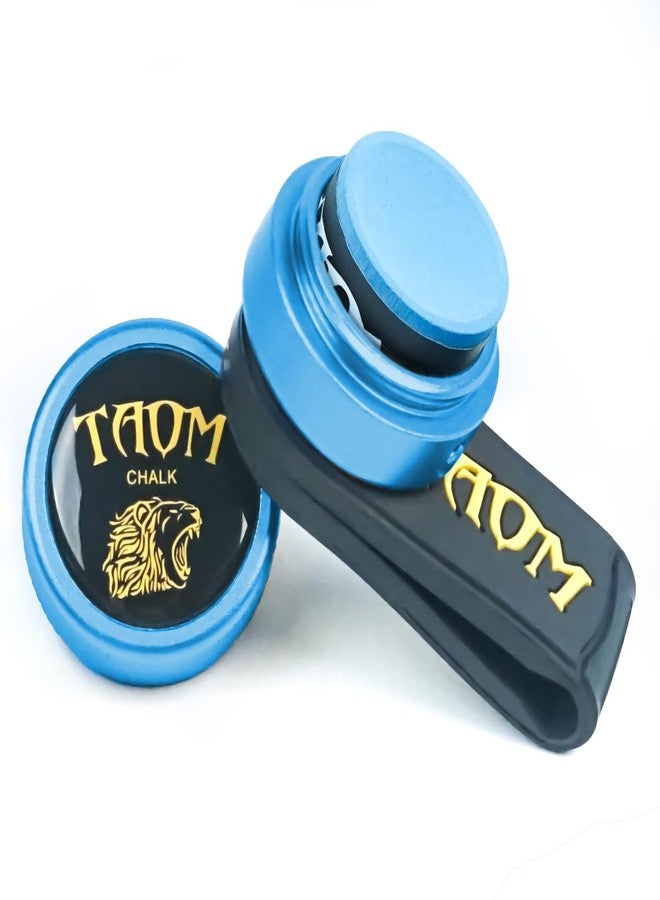 Banly TAOM Round Shaped Pool Cue Chalk, Portable Billiard Chalk with Mini Pool Chalk Holder, Pool Chalk with Magnetic Fixed Belt Clip Pocket Chalker Clip for Billiard Cue Tip Tool Pool Table Accessories - Image 1