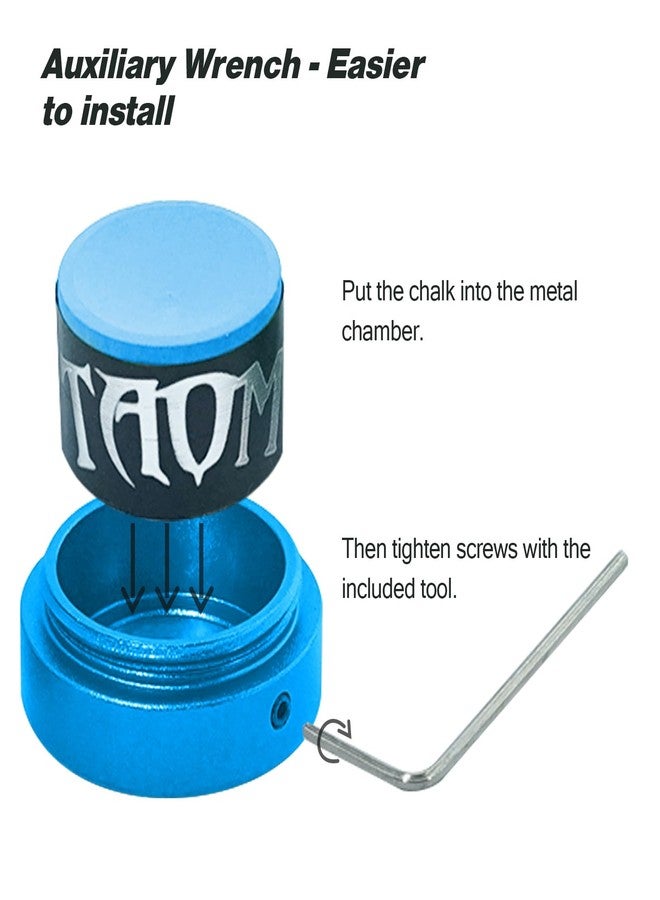 Banly TAOM Round Shaped Pool Cue Chalk, Portable Billiard Chalk with Mini Pool Chalk Holder, Pool Chalk with Magnetic Fixed Belt Clip Pocket Chalker Clip for Billiard Cue Tip Tool Pool Table Accessories - Image 4