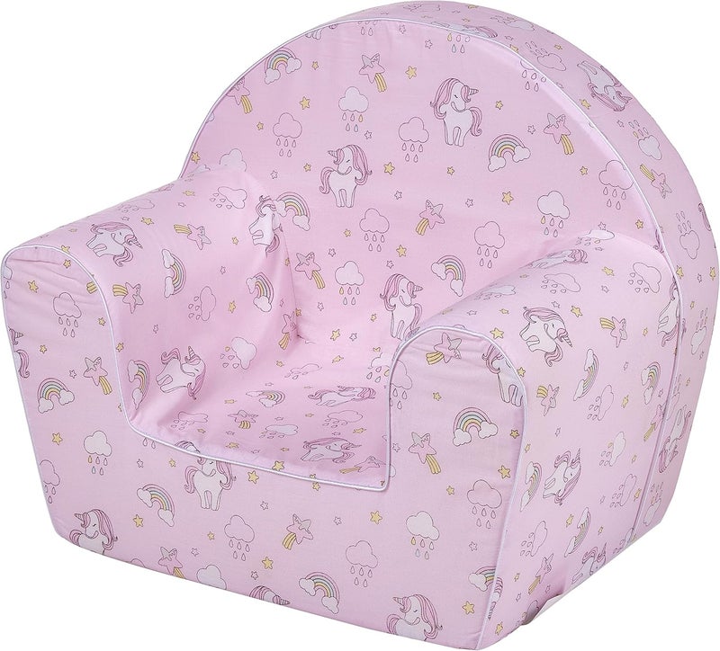 Delsit Pink Unicorn Arm Chair for Kids - Image 1