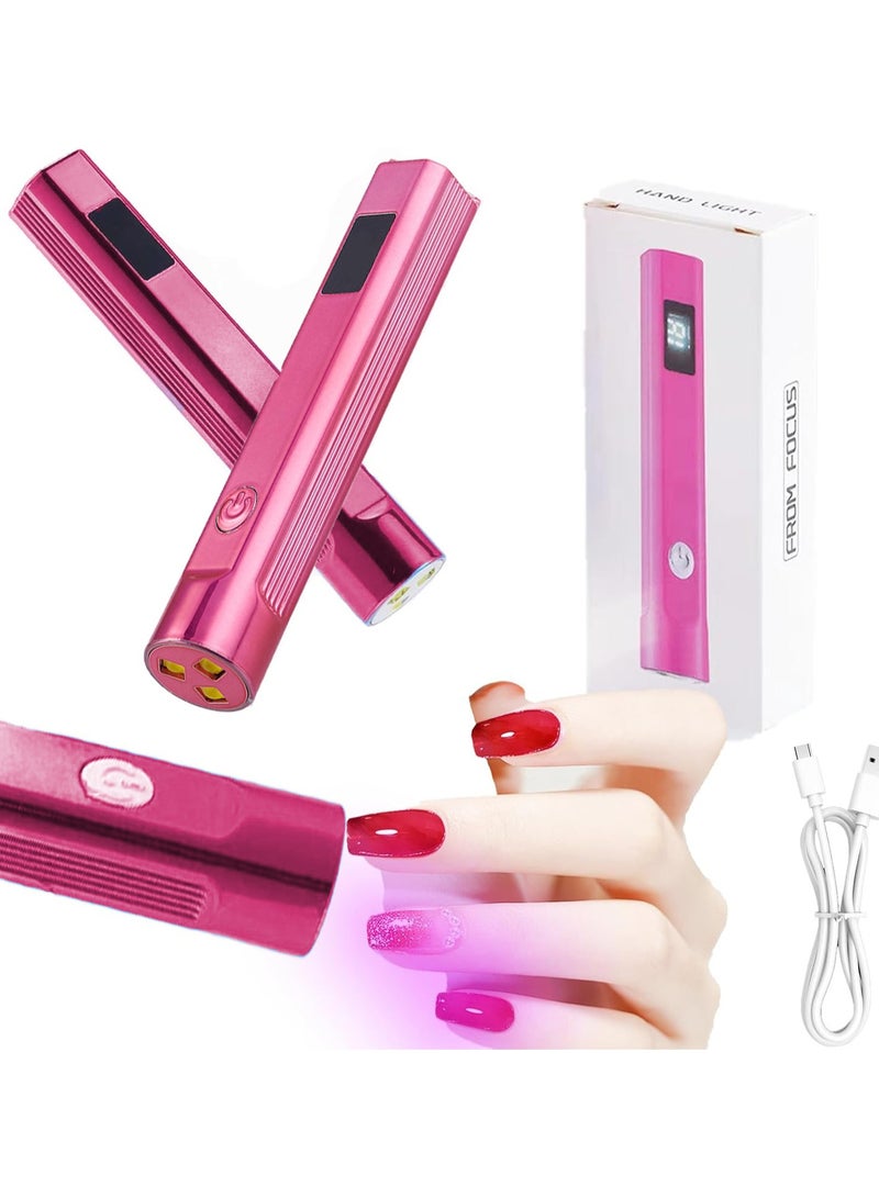 Handheld One-line Nail Lamp with Electric Storage Gel Polished Nail Mini Handheld Nail Dryer LED Display Three-speed Adjustment Mini Rechargeable UV Nail Lamp Perfect Gift for Girls - Image 1