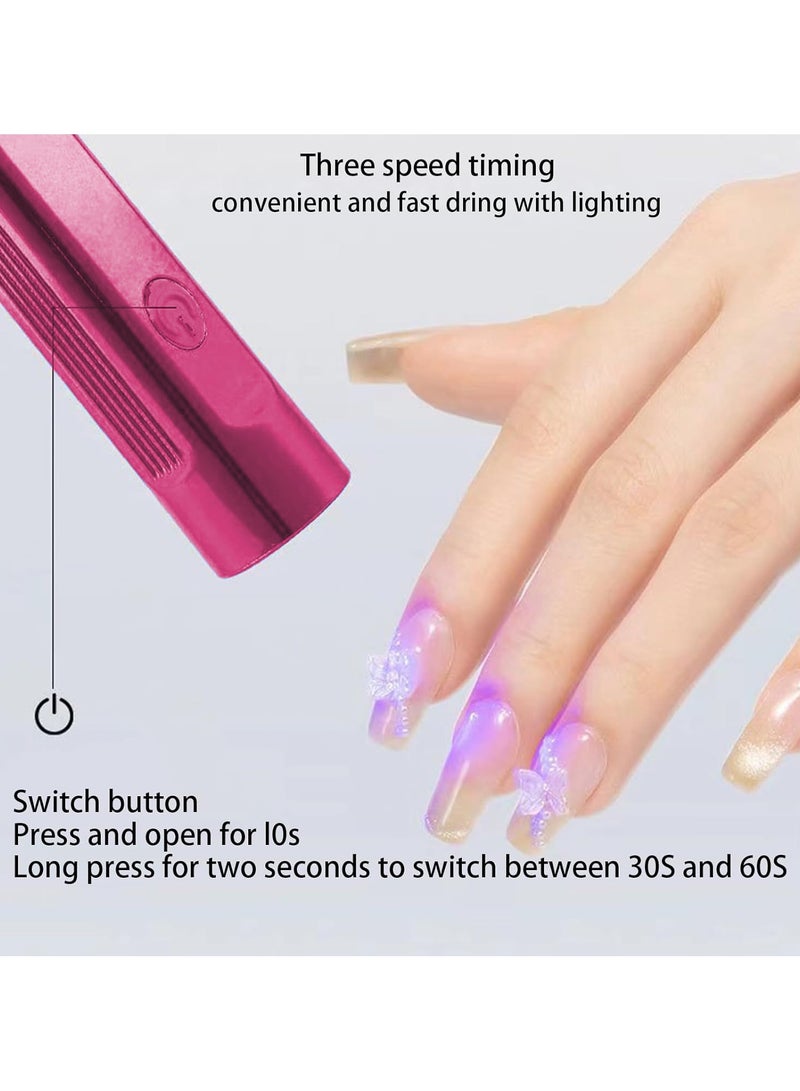 Handheld One-line Nail Lamp with Electric Storage Gel Polished Nail Mini Handheld Nail Dryer LED Display Three-speed Adjustment Mini Rechargeable UV Nail Lamp Perfect Gift for Girls - Image 2