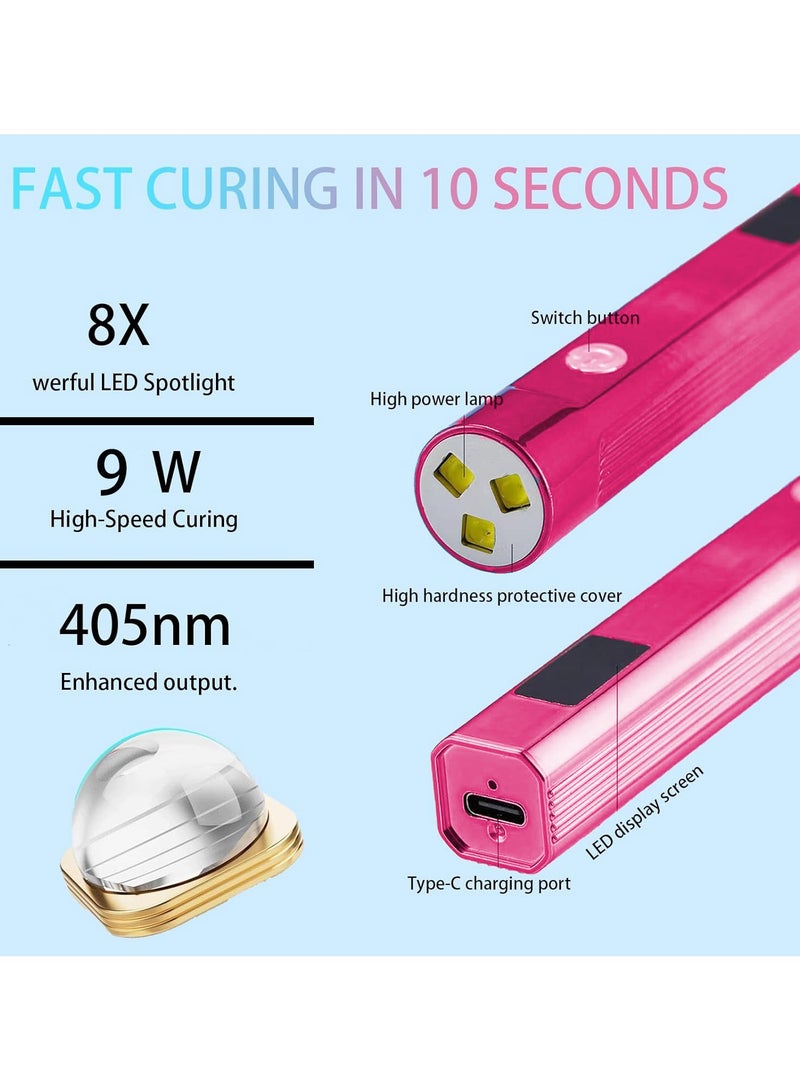 Handheld One-line Nail Lamp with Electric Storage Gel Polished Nail Mini Handheld Nail Dryer LED Display Three-speed Adjustment Mini Rechargeable UV Nail Lamp Perfect Gift for Girls - Image 3